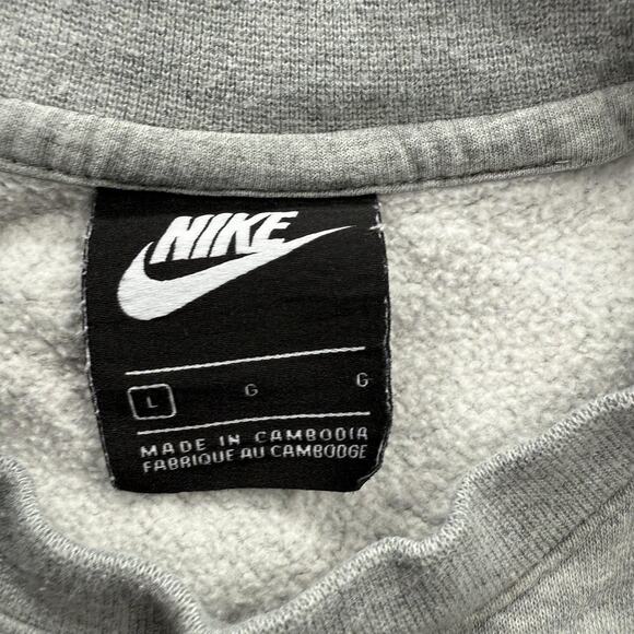 Nike Sweatshirt Mens Large Gray Crewneck Swoosh Pullover Logo Athletic Casual - Picture 4 of 10